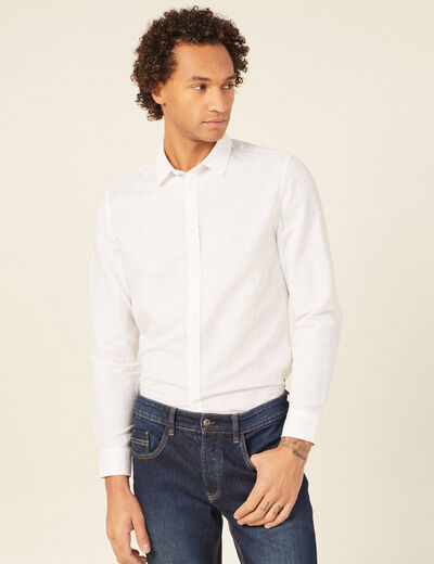 Chemise manches longues blanc homme