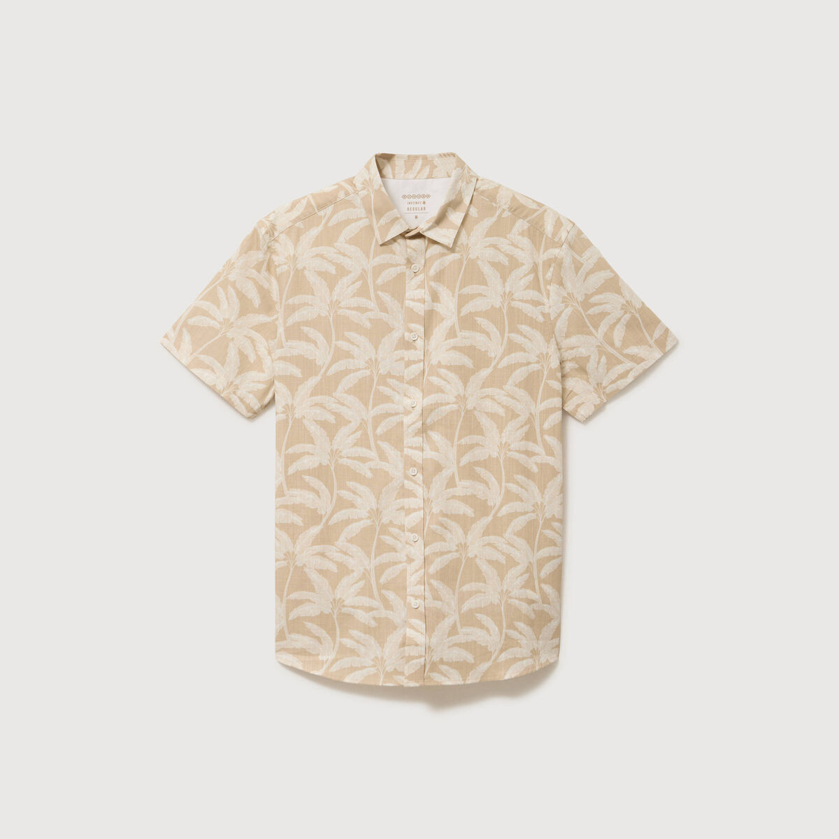 Chemise manches courtes beige moyen homme