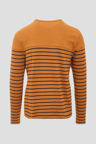 T-shirt manches longues marron homme