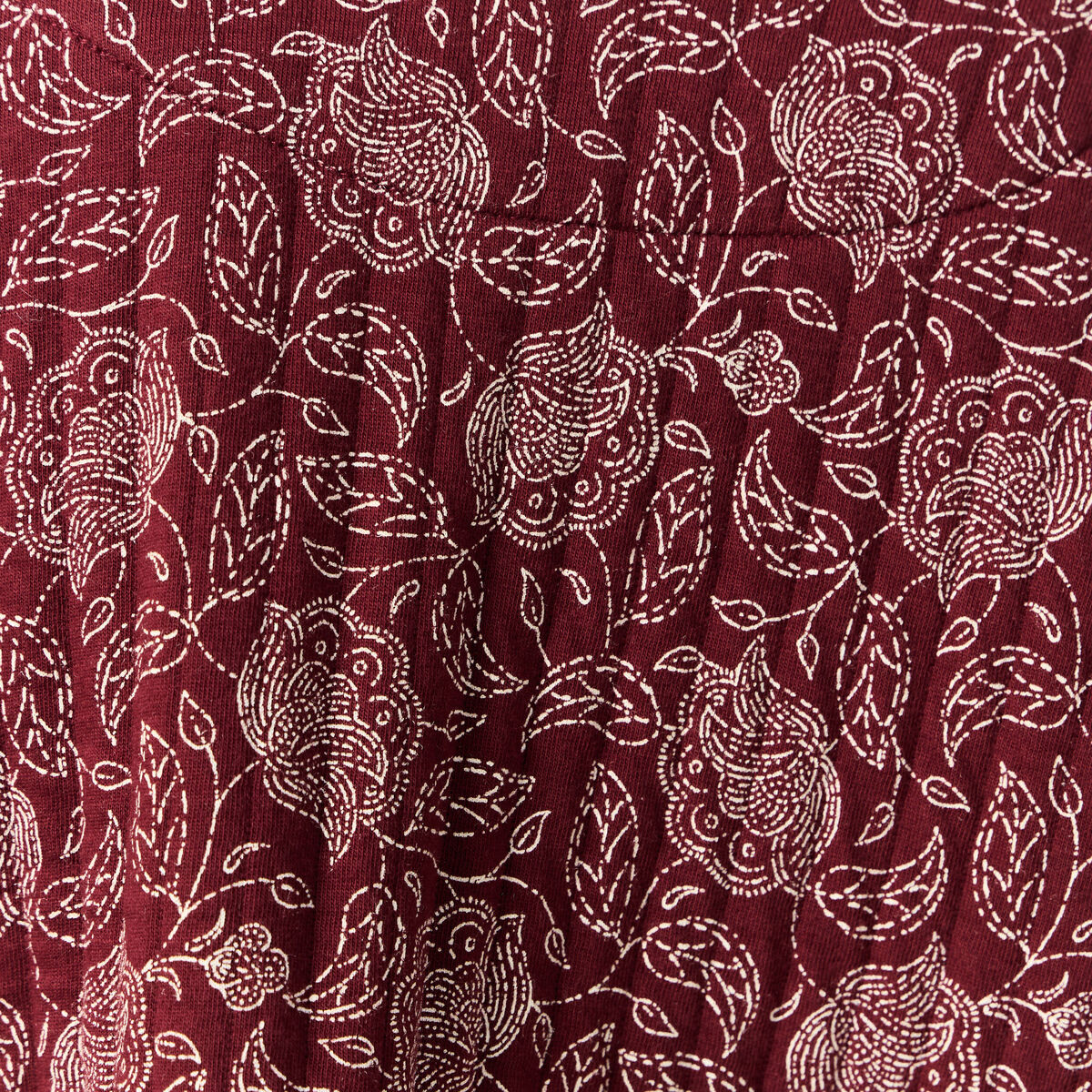 Gilet matelassé col rond rouge foncé femme
