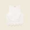 Gilet sans manches col rond ecru femme