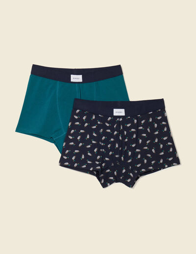 Lot 2 boxers vert foncé homme
