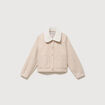Blouson court oversize col sherpa creme femme