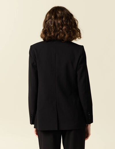 Blazer col châle noir femme
