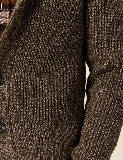 Gilet manches longues marron homme