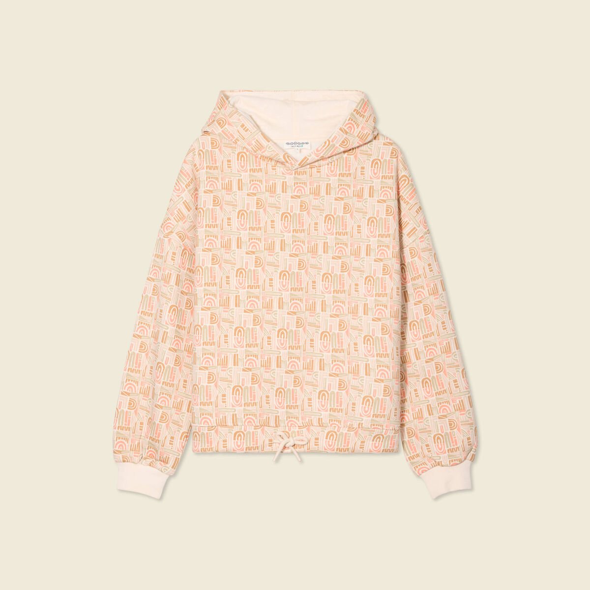 Sweat à capuche orange corail femme