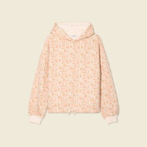 Sweat à capuche orange corail femme
