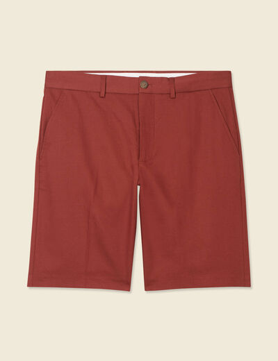 Bermuda droit marron cognac homme