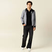 Gilet manches longues zippé bleu marine homme