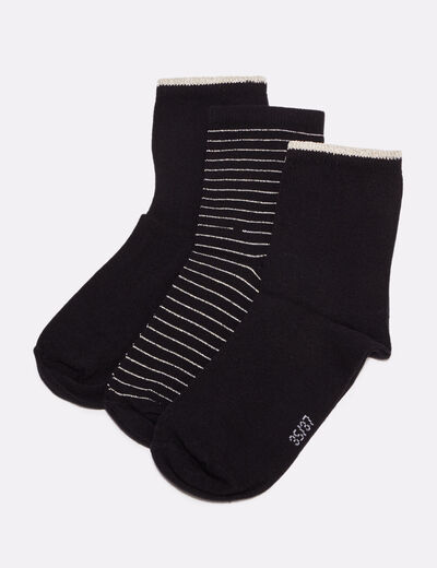 Lot 3 paires chaussettes noir femme