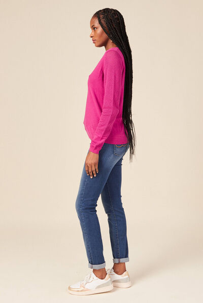 Pull à manches longues violet clair femme