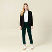 Pantalon chino velours côtelé vert canard femme