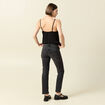 Jeans slim taille standard 7/8&egrave;me denim noir femme