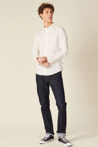 Chemise manches longues ecru homme