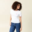 Short ajusté court manches courtes blanc femme