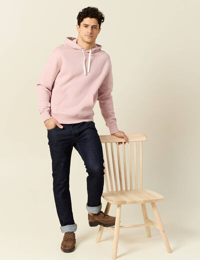 Sweat à capuche rose pastel homme