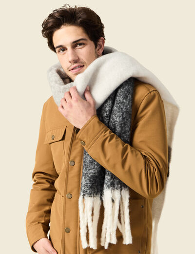 Écharpe à franges gris homme