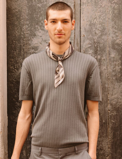 T-shirt manches courtes vert fonc&eacute; homme