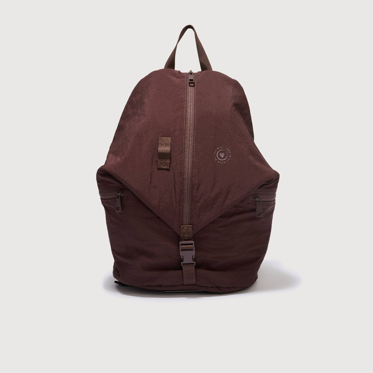 Sac &agrave; dos pliss&eacute; avec doublure bordeaux femme
