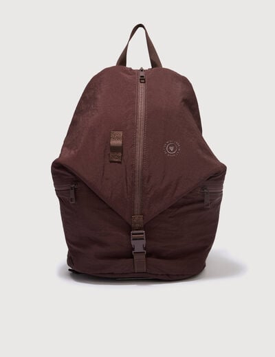 Sac &agrave; dos pliss&eacute; avec doublure bordeaux femme
