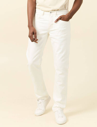 Jeans éco-responsable straight denim blanc homme
