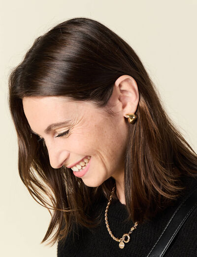 Boucles d'oreilles clous couleur or femme