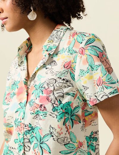 Chemise manches courtes blanc femme