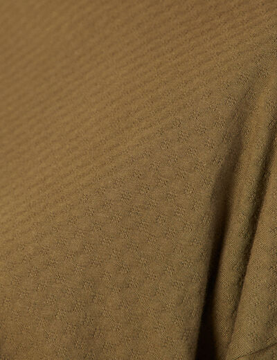 T-shirt manches 3/4 vert kaki femme