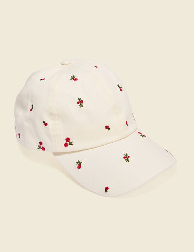 Casquette en coton ecru femme