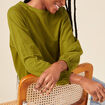 T-shirt manches longues vert kaki femme