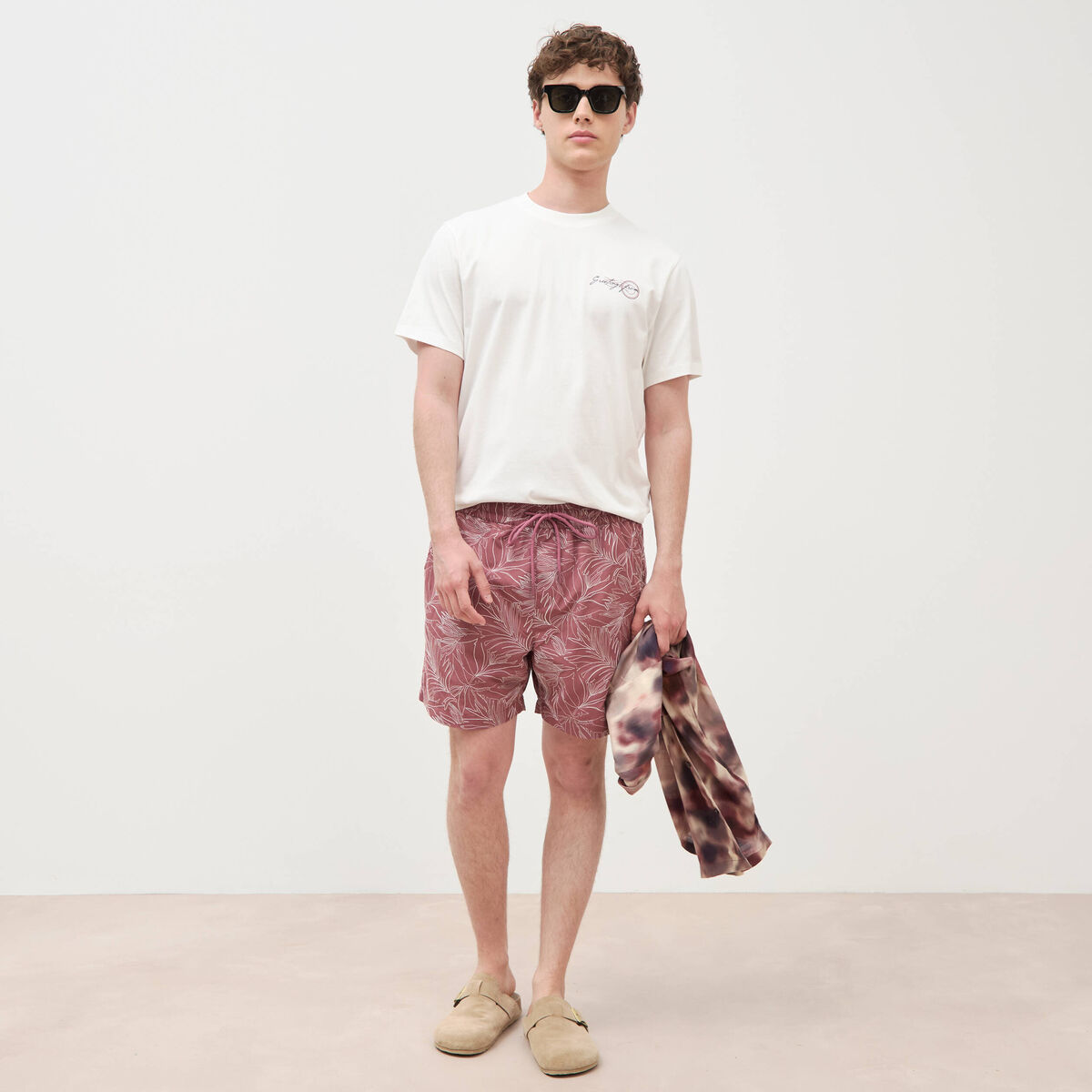 T-shirt en coton ecru homme