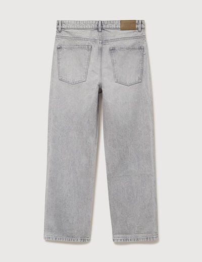 Jeans loose longueur 34 en coton denim gris clair homme