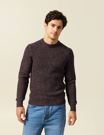 Pull manches longues bordeaux homme