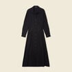 Robe droite manches longues 3/4 noir femme