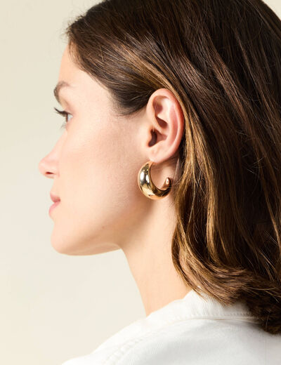 Boucles d'oreilles créoles couleur or femme