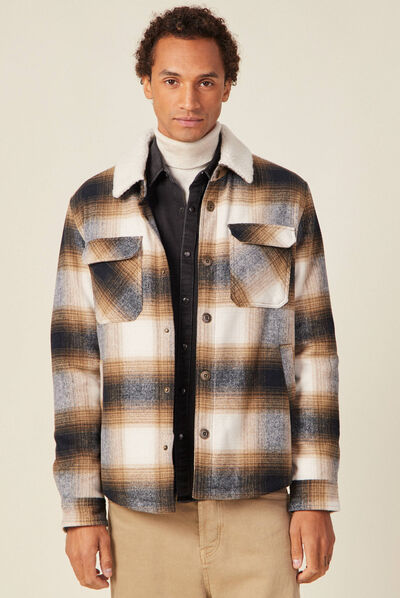 Veste surchemise ample ecru homme