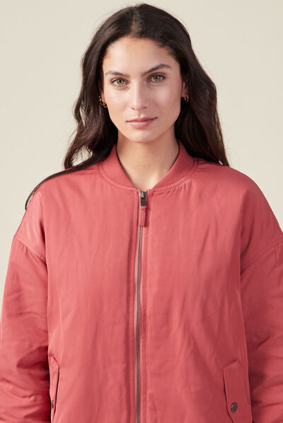 Blouson bomber ample terracotta femme