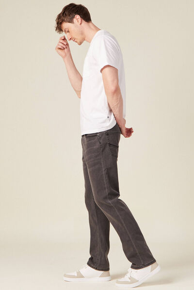 Jeans straight ultra stretch denim gris homme
