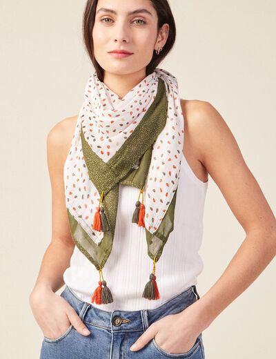 Foulard vert kaki femme