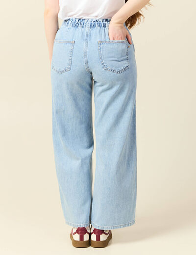 Jeans large baggy élastiqué denim used femme