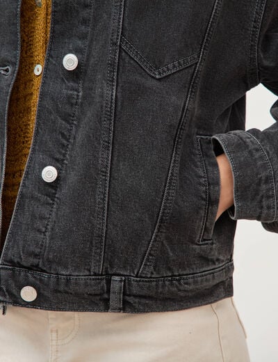 Veste oversize en jean denim gris femme