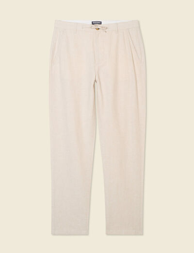 Pantalon chino droit beige homme