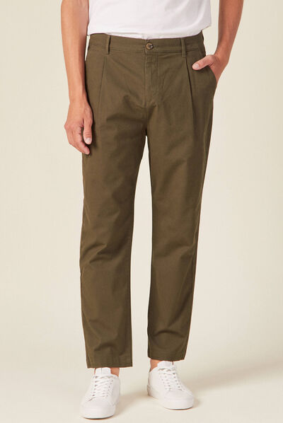 Pantalon chino taupe homme