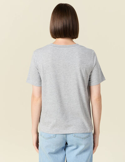 T-shirt manches courtes gris femme