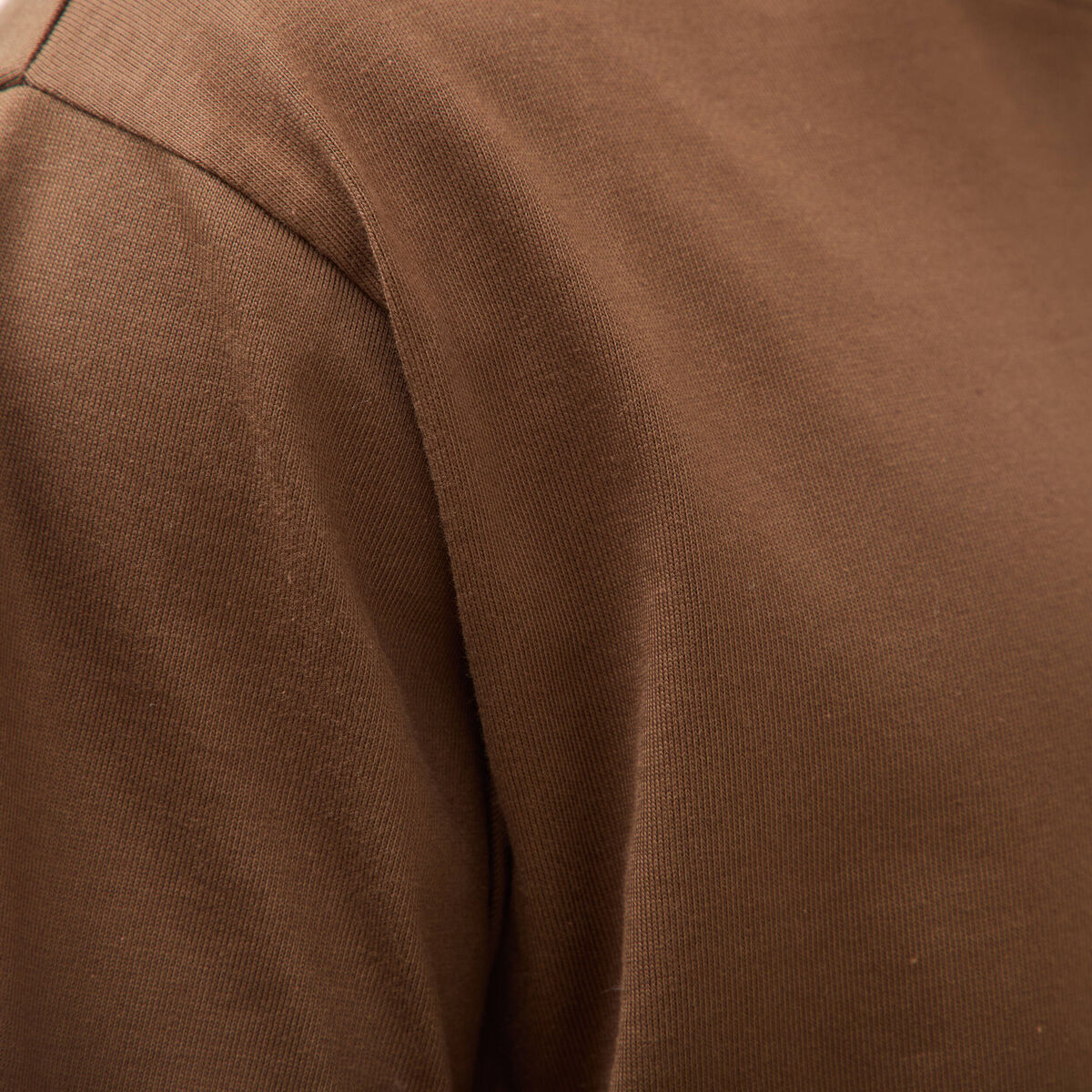 T-shirt droit en coton col ras du cou taupe homme