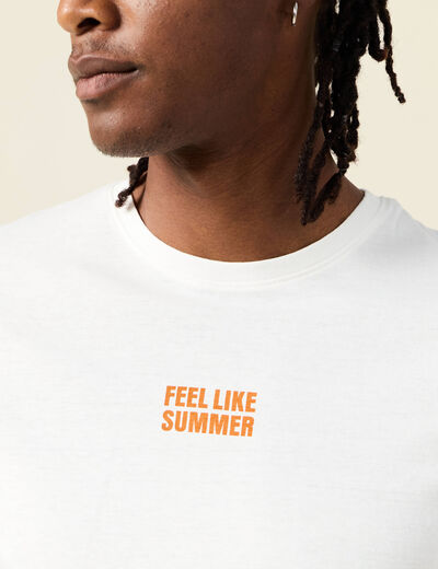 T-shirt manches courtes ecru homme