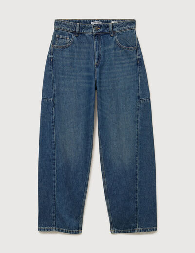 Jeans barrel taille standard bleu femme