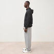 Blouson droit &agrave; capuche manches longues noir homme