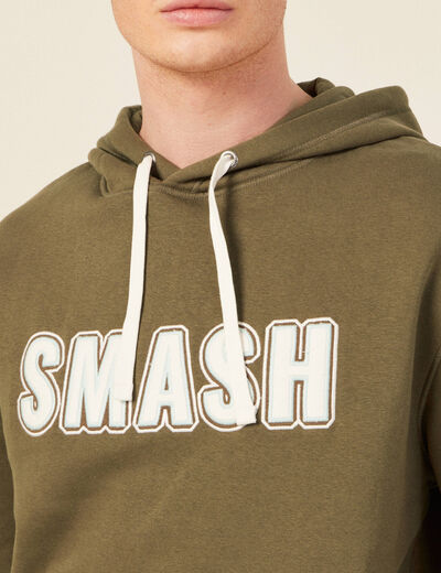 Sweat à capuche taupe homme