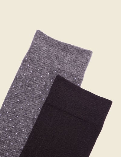 Lot 2 paires chaussettes gris foncé homme